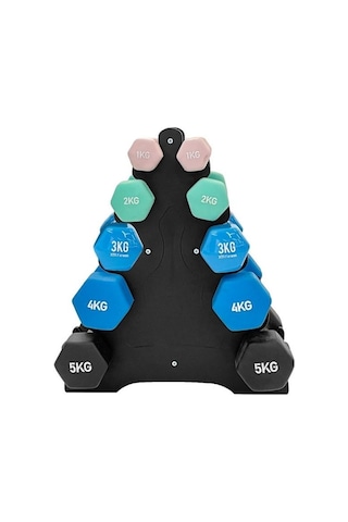 XTR Fitness Vinyl Dambıl Seti ve Dambıl Rack Standı