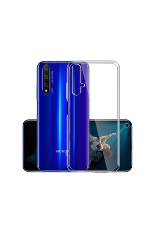 Huawei Honor 20 İle Uyumlu Kılıf Şeffaf Esnek Silikon Telefon Kılıfı Kapak