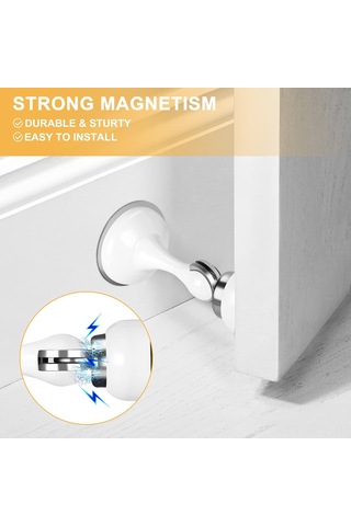 Fosenze Magneetik Kapı Durdurucu, Zıplama Ve Gürültüyü Azaltır, Duvarı Ve Kapıyı Korur, Delme Olmadan Kurulum, Ev Ofis Otel İçin, Siyah