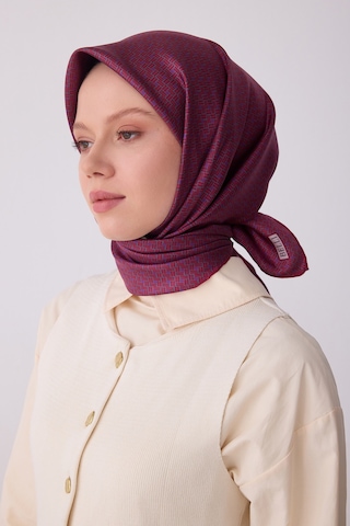 Belli Klasik Desen İpek Twill Eşarp - 2026 İlkbahar-yaz T 4317 Bordo