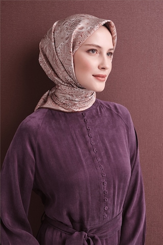 Armine İpek Eşarp 2027 Kış - 9631-02 Ekru Kırmızı Sura