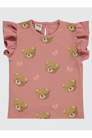 Civil Baby Kız Bebek 3'lü Tişört Set 6-18 Ay Somon