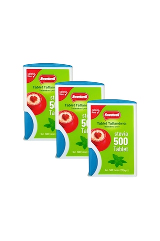 Sweetwell Stevia Tablet Tatlandırıcı 500 Tablet x 3 Adet