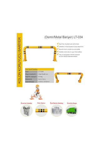 Otopark Bariyeri Demir Park Kolon Koruma Benzinlik Koruyucu Lpg