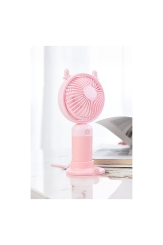 Taşınabililir Mini Usb Şarjlı 3 Kademeli El Masaüstü Vantilatör Fan Soğutucu Ym88216 Pembe