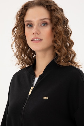 U.S. Polo Assn. Kadın Siyah Bisiklet Yaka Fermuarlı Sweatshirt 50299000-VR046