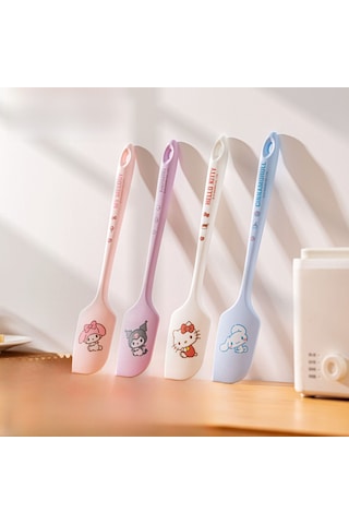 Springsun Sanrio Lisanslı Pasta Krem Kalemesi - Yüksek Sicaklığa Dayanıklı Silikon - Hamur Karıştırma, Yayma Ve Karıştırma Aleti Pembe, 5.5 28cm Diğer