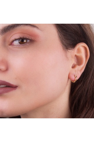 Goldkupe 14 Ayar Modern Halka Altın Küpe 1,09 Gr-3019