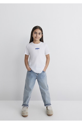 Mavi - Miav Baskılı Beyaz Tişört 66332620 Beyaz (510074593) Beyaz