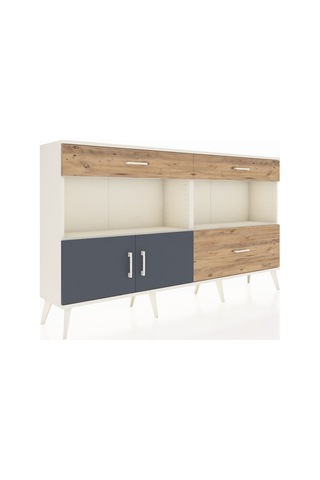Arges Konsol 2 Raflı 3 Çekmeceli 2 Kapaklı 176x30x99 Aytaşı-antra Aytaşı-antrasit/çam