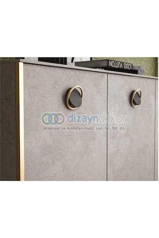 Aksesuar Mobilya Kulp Parlak Altın Mat Siyah 32 Mm. Dole