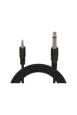 1.4 Metre 6.3mm. Mono Çivi Jack To 3.5mm. Stereo Aux Gitar Kablo