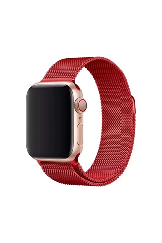 Newface Apple Watch Uyumlu 38mm Metal Mıknatıslı Kordon - Kırmızı