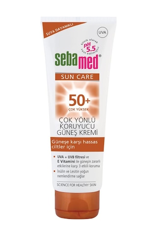 Sebamed Sun Care UVA / UVB Filtresi ve E Vitamini Üçlü Yüksek Koruma Çok Yönlü Güneş Kremi 50 SPF 75 ML