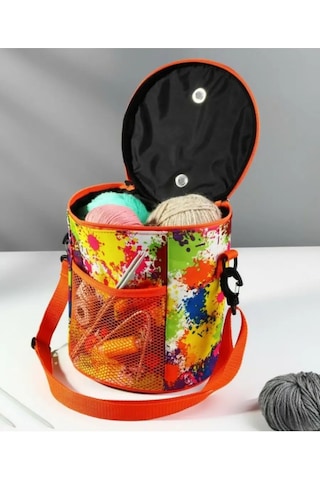 Scandi Dom Projeden Yapılan Çorba Topu Şeklindeki Örgü Ve El İşleri Çantası 158326721