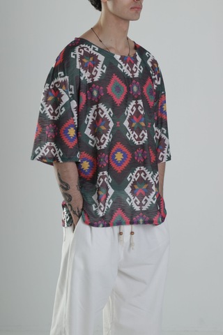 Cocopelli Etnik Desenli T-shirt Coc2258 Çok Renkli