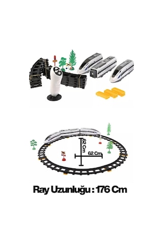 Welcomein Oyuncak Uzaktan Kumandalı 30 Parça Sesli Ve Işıklı 176 Cm Ray Uzunluğunda Hızlı Tren Seti
