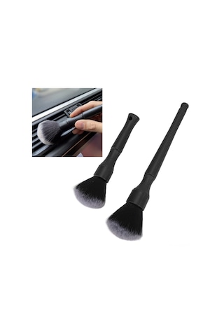 Moveevo 2 Adet Otomobil Detay Fırçası - İç Ve Dış Temizliği, Boşluklar Ve Zarf Noktaları İçin Dayanıklı Nilon Fiber + Abs Malzeme