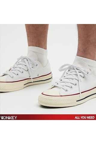 Wonkey Yassı Sneakers Spor Ayakkabı Bağcığı , Düz Bağcık , Yüksek Kaliteli Bağ, Spor Ayakkabılar İçin Premium Pamuk Bağı, Kaliteli Bağcık 1 Çift Beyaz