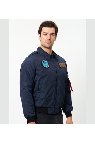 Crew Türk Syk88l Yakalı Pilot Montu Kumas Lacivert