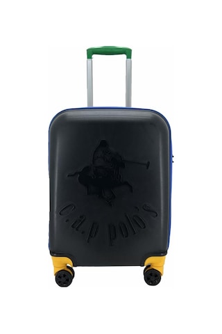 Cap Polo's Polipropilen Küçük Boy Valiz Siyah Bej