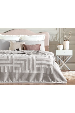 Madame Coco Clementine Vizon Emboss Battaniye Bat0000000021çift Kişilik-gri Vizon