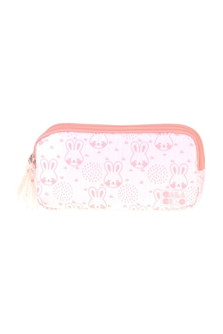 Calacilo Kız Çocuk İlkokul Kalem Çantası - Kedi Baskılı Pembe Renk Pleasant - C4052 Pembe - Krem