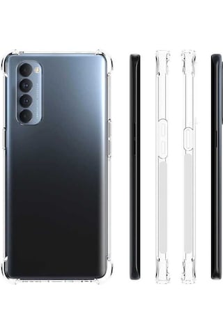 Kilifone - Oppo Reno 4 Pro 4g Uyumlu Kılıf Şeffaf Koruyucu Nitro Anti Shock Silikon - Renksiz - T15544