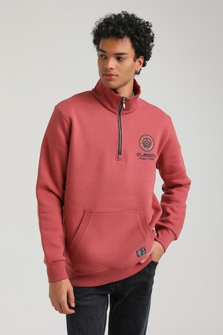 New World Polo Kestane Slim Fit Half-zip Sweatshirt 23fwm64064 - Kiremit