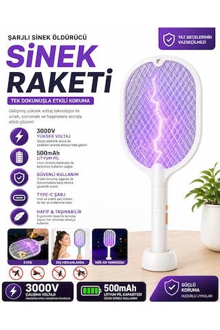 Standlı Asma Delikli Sivrisinek Sinek Haşere Böcek Öldürücü Led Işıklı Gece Lambası Şarjlı Elektirikli Sinek Öldürücü Haşere Öldürücü