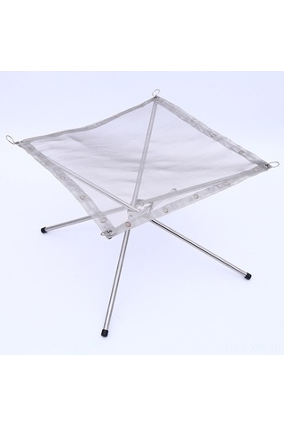 Ximistore9 Orta Boy Çelik Mangal Alev Tutanı - İçinizi Daha Eşit Isıtır, Taşınabilir Kamp Aletleri 42x42cm 201 Şeffaf