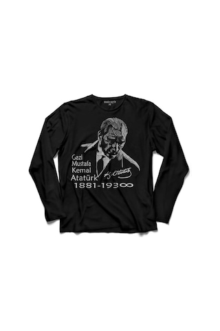 Gazi Mustafa Kemal Atatürk 1881 10 Kasım 1938 5 Uzun Kollu Tişört Baskılı Çocuk T-shirt 001