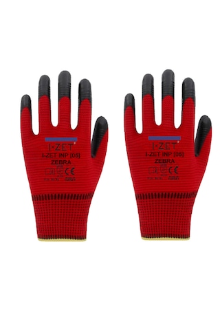 I-zet Inp05 Zebra No:10 Polyester Örme Nitril Eldiven 288 Adet