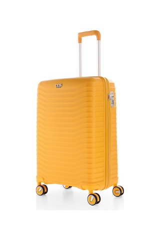 Ultra Dayanıklı 3'lü Set Valiz & Bavul Sarı-1394 Sarı