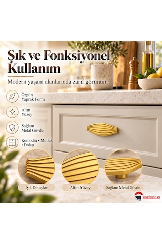 Haskan Taha Düğme Kulp Altın