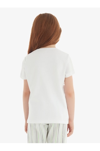 Blackspade Kız Çocuk T-shirt 51825 - Beyaz Beyaz