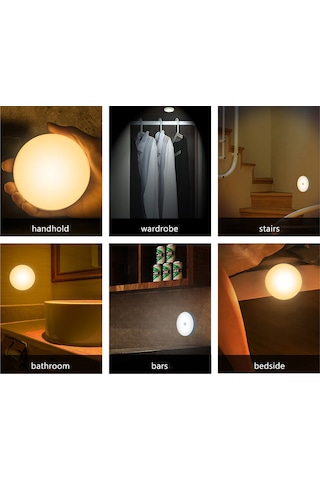 Geeksen Hareket Algılayıcı 6 Led'li Usb Şarjlı 700mah Lityum Pilli Yumuşak Işık Güneş Işığı Bebek Gece Lambası Diğer