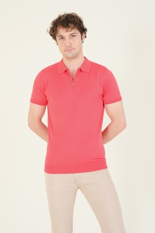 Giyim Dünyası Erkek Yarım Fermuarlı Polo Yaka Merserize T-shirt Mercan 001