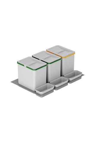 Starax Çöp Kovası Çekmece İçi 80cm Otomatik 12+12+12+1+1+1Lt Gri