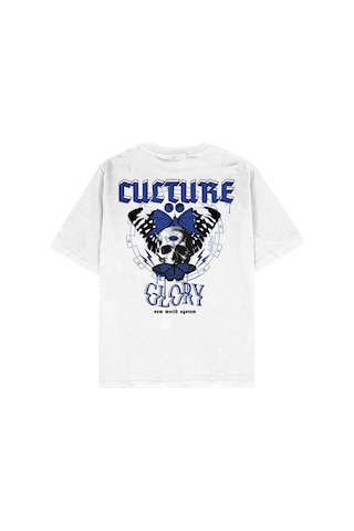 Adrift Glory Beyaz Oversize Unisex T-shirt Beyaz