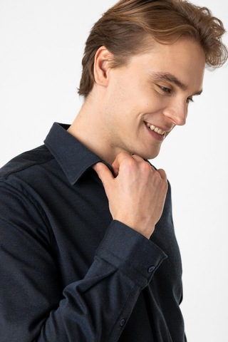 Backandbond Koyu İndigo Regular Fit Örme Gömlek Koyu Indigo