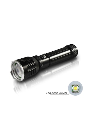 Flaşörlü Uzun Mesafeli Şarjlı Pilli Mıknatıslı El Feneri Wt-282 Açık Gri