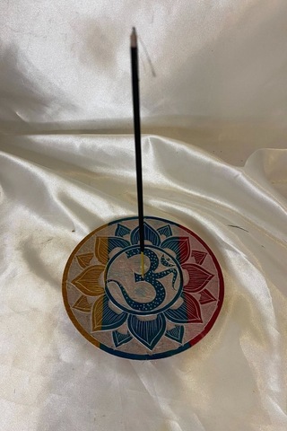 Aum Om Hand Made El İşi Feng Shui Ejderha Yılı Doğal Obsidyen Taşı Çubuk Konik Tütsülük