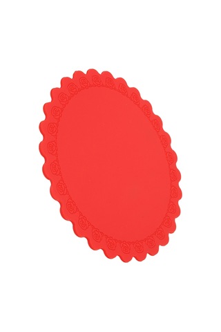 Maiyame Kırmızı Gül Kenarlıklı Kaliteli Silikon Isıl Yalıtım Matı Çerez Tencere, Kase, Mutfak Tezgahı Koruyucu, Isıya Dayanıklı, Temizliği Kolay