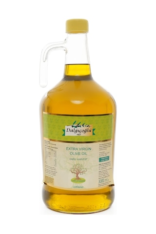 Dalgıçoğlu Erken Hasat Soğuk Sıkım Zeytinyağı Filtresiz Cam Yağdanlık 3 L