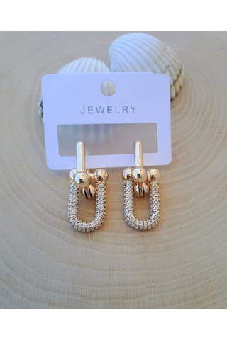 Dali Shop Taşlı Tifanny Küpe Altın