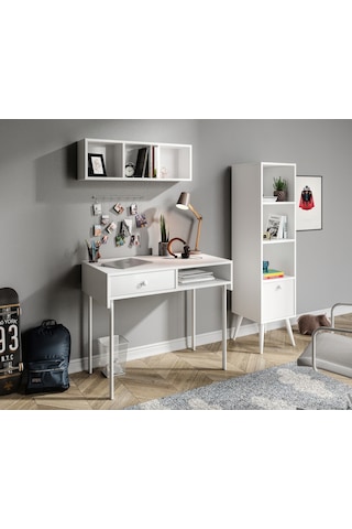 Major Beyaz Çalışma Masası Seti 1 Beyaz