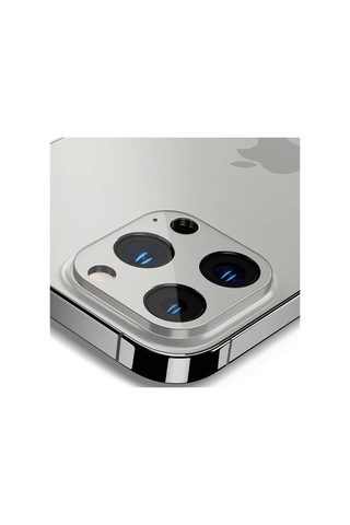 Spigen Apple İphone 13 Pro / 13 Pro Max İle Uyumlu Kamera Lens Camı Koruyucu Glas.tr Optik 2 Adet Silver - Agl04033 Beyaz
