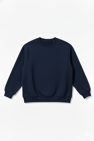 Skyross Company Unısex 3 İplik Şardonlu Lacivert Bisiklet Yaka Sweatshirt Lacivert - Mavi