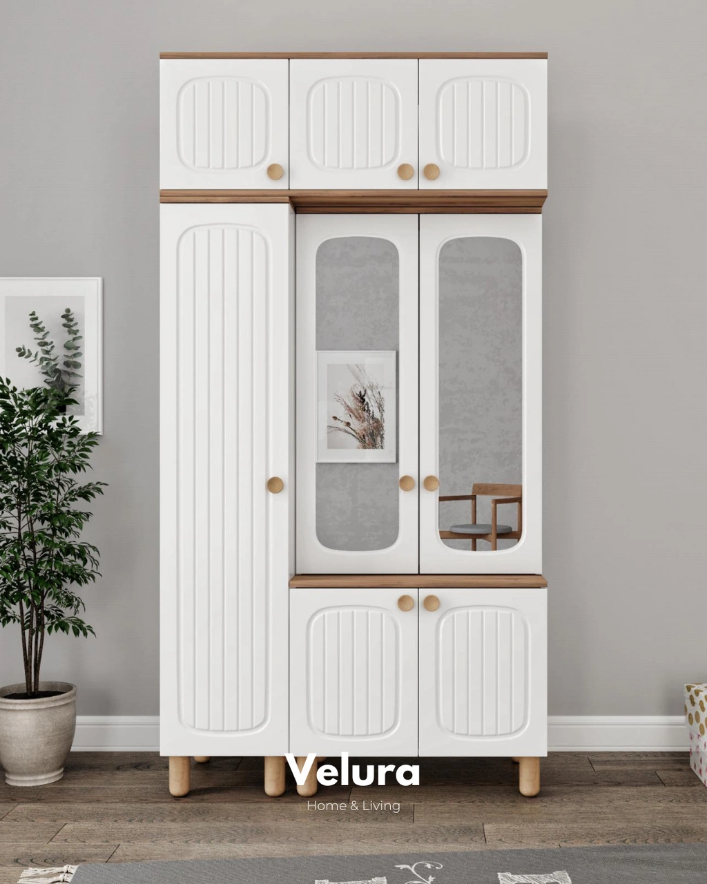 Rana 8 Kapaklı Portmanto Beyaz